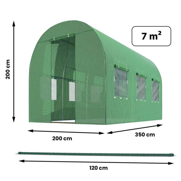 Sadilica za vrtnu foliju 2x3,5m, zelena | 7m2 - Image 2