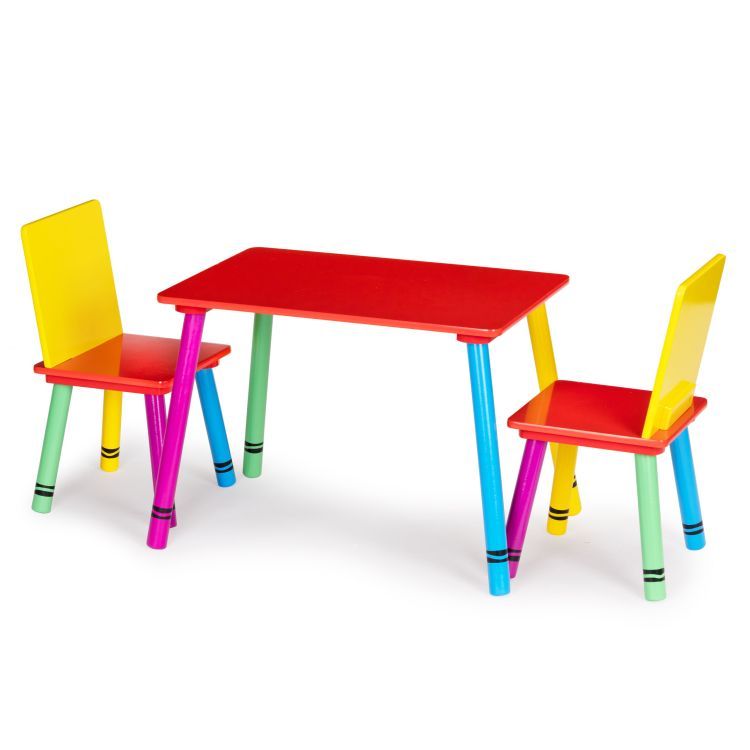 Sada dječjeg namještaja, stol + 2 stolice, šareno | Eco Toys