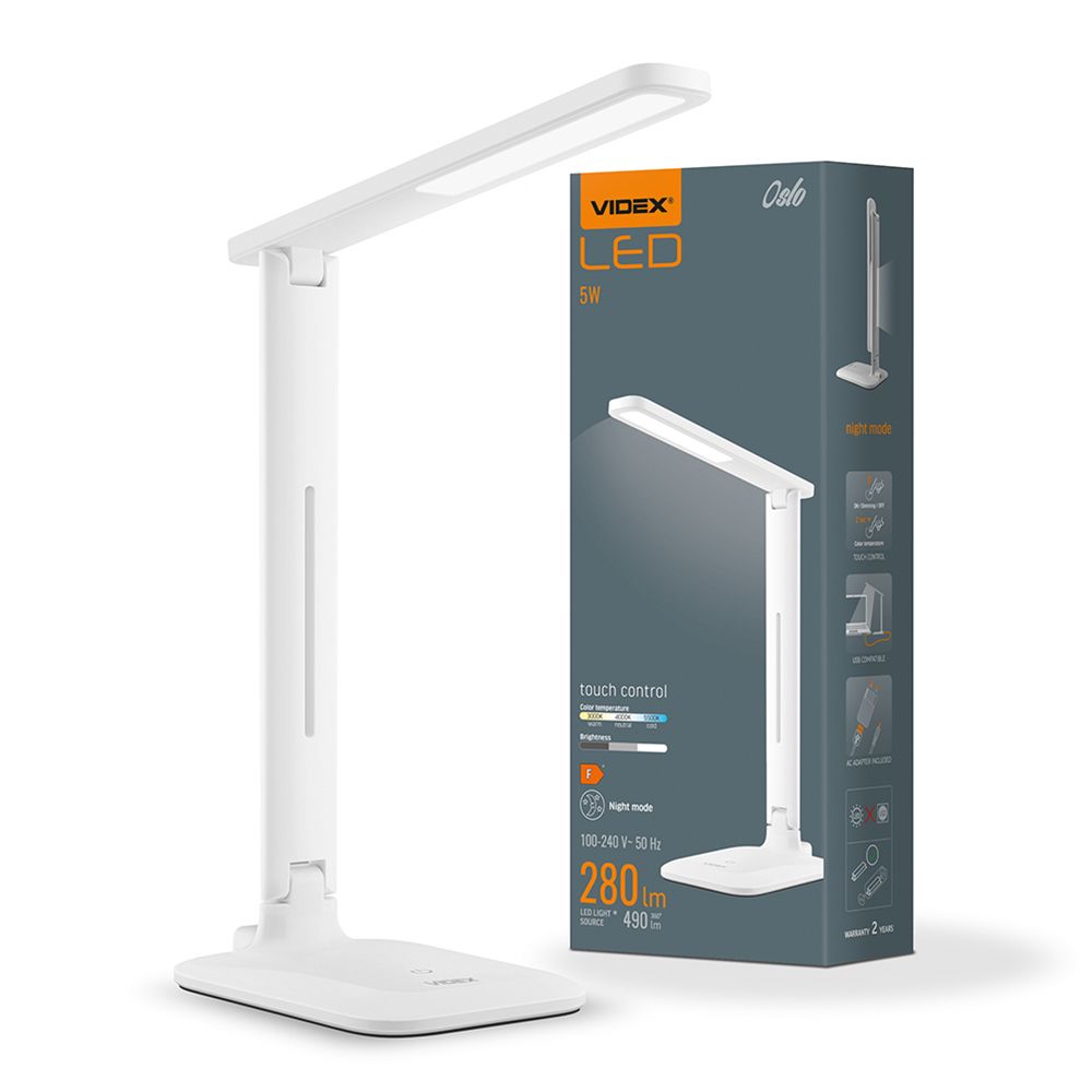 Stmievateľná stolová LED lampa OSLO je energeticky úsporné osvetľovacie zariadenie