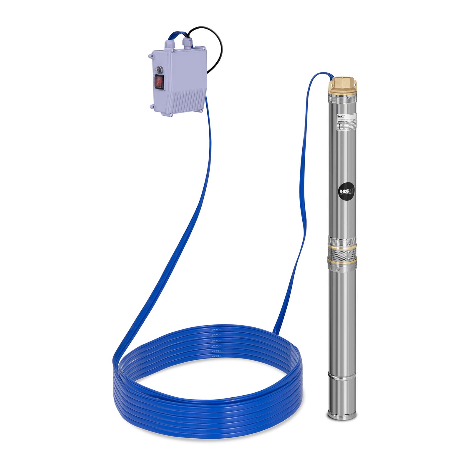 Potopna pumpa - 370 W - do 39 m | model: MSW-SPP32-037 koristi se za pumpanje čiste vode iz dubokih bunara ili rezervoara.
