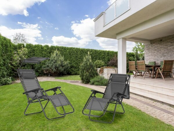 Vrtna ležaljka s tendom, siva | MultiGarden - Image 11