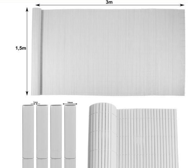 Ograda pvc Ence DF13, siva - 1500 mm - Image 2