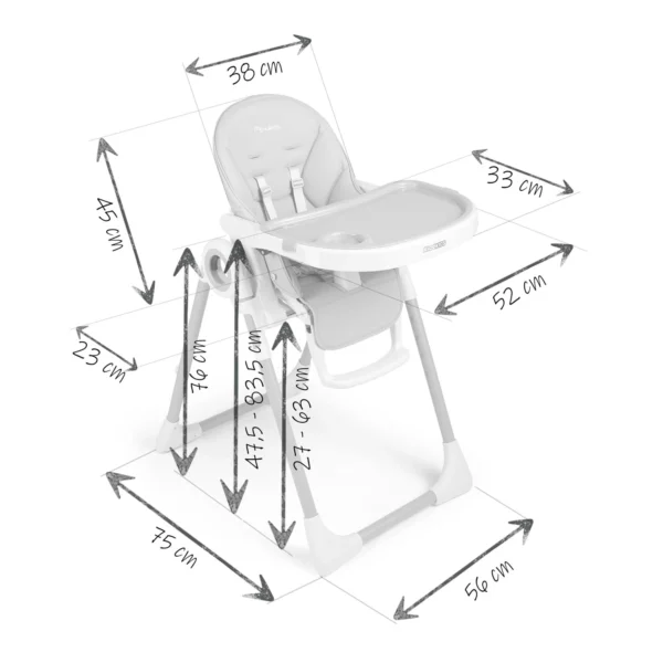 Dječja stolica za hranjenje, Belo, do 15 kg, Ricokids | ljubičasta