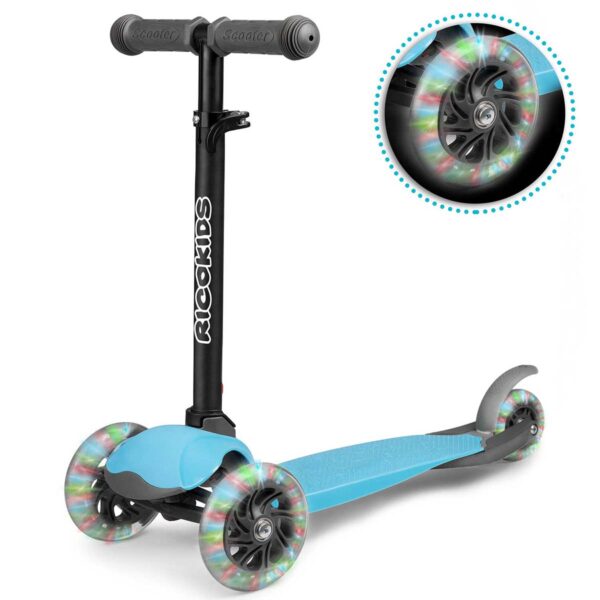 Dječji romobil - tricikl LED kotači | crno i plavo