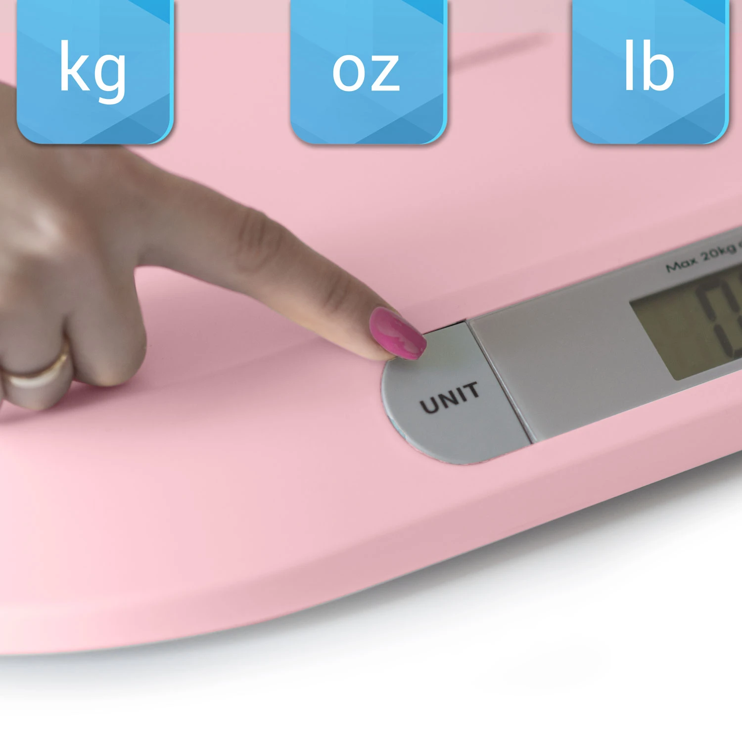 Elektronička dječja vaga – do 20 kg | ružičasta