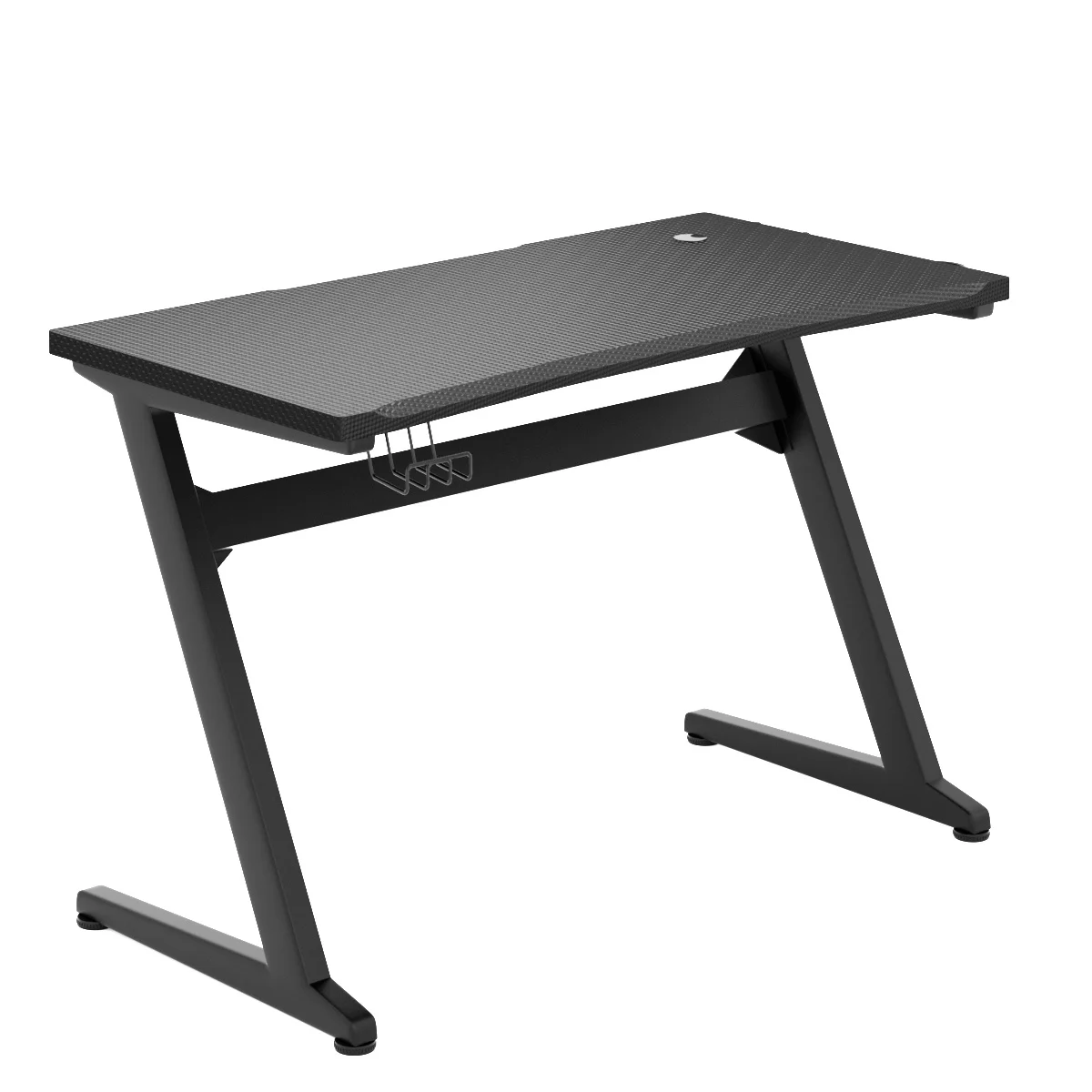 Igraći stol u obliku slova Z, crni | 120 x 60 x 76 cm