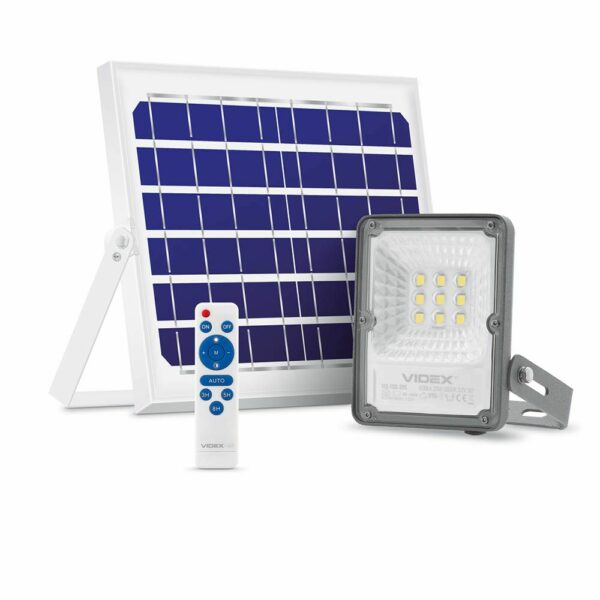 LED solarni reflektor 600lm 20W + daljinski upravljač | VIDEX GELIO