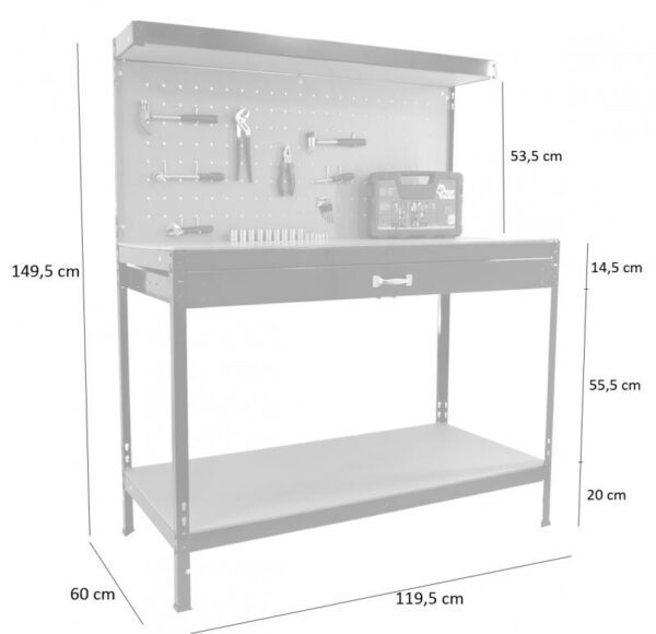 Radni stol za radionicu | 120x60x150 cm