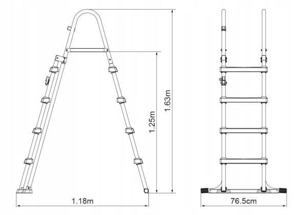 Metalne stepenice za bazen - 122 cm | Bestway 58331