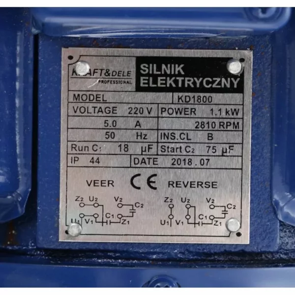 Monofazni elektromotor, 1.1kW, 220V | KD1800