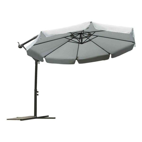 Sklopivi vrtni suncobran, 350 cm, sivi | Plonos