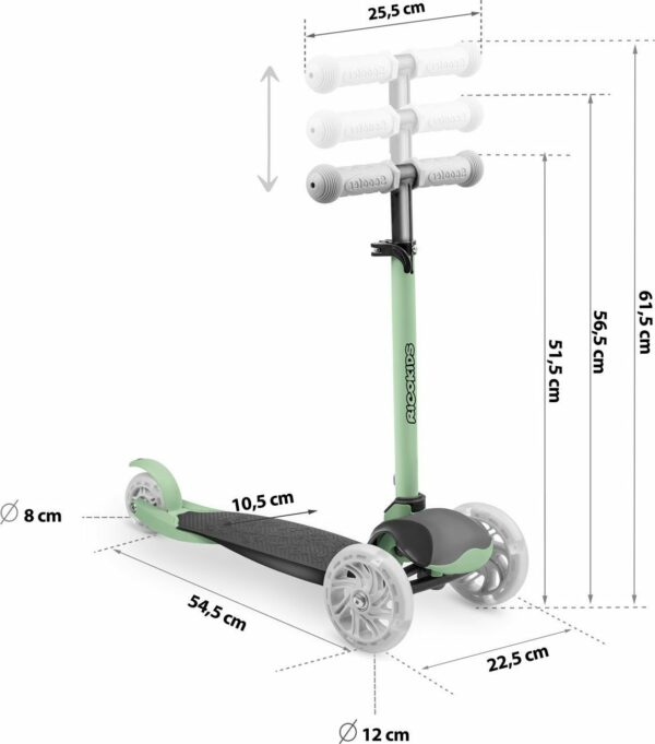 Skuter na tri kotača, zeleno-crni | Ricokids Loco