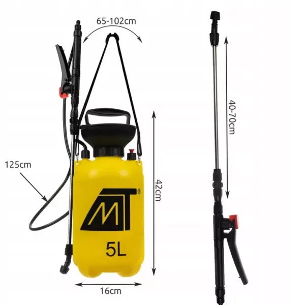 Vrtna tlačna prskalica 5l | + 4 mlaznice