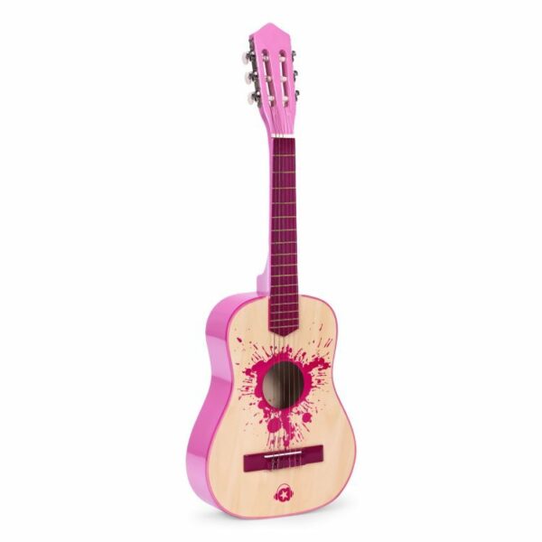 Dječja drvena gitara, roza | ECOTOYS - Image 3