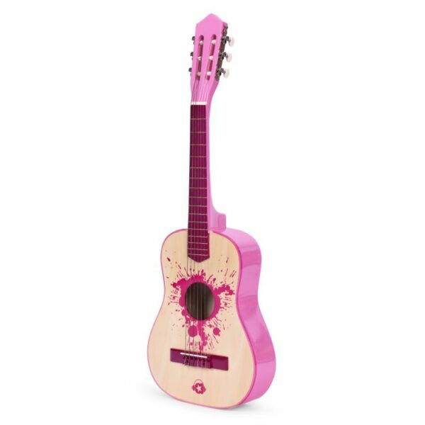 Dječja drvena gitara, roza | ECOTOYS - Image 4