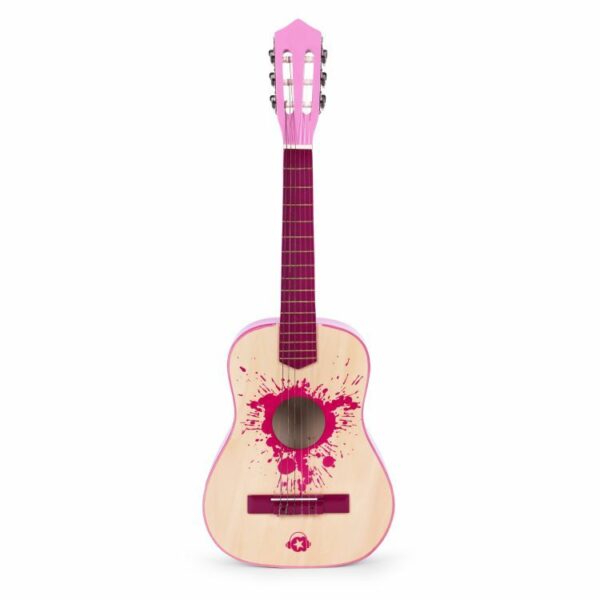 Dječja drvena gitara, roza | ECOTOYS - Image 5