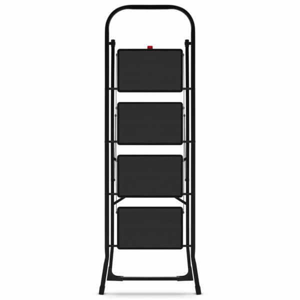 Sklopive čelične ljestve, 150 kg, 4 stepenice, crne | HIGHER - Image 7