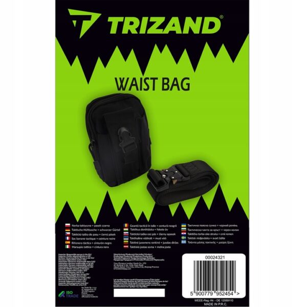 Taktička torba s remenom 24321, crna | Trizand - Image 9