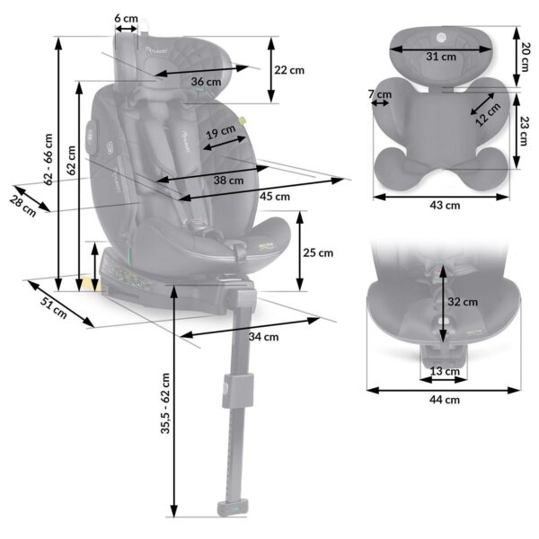 Autosjedalica ISOFIX, 0-36kg, crna | Nukido Prestige - Image 5