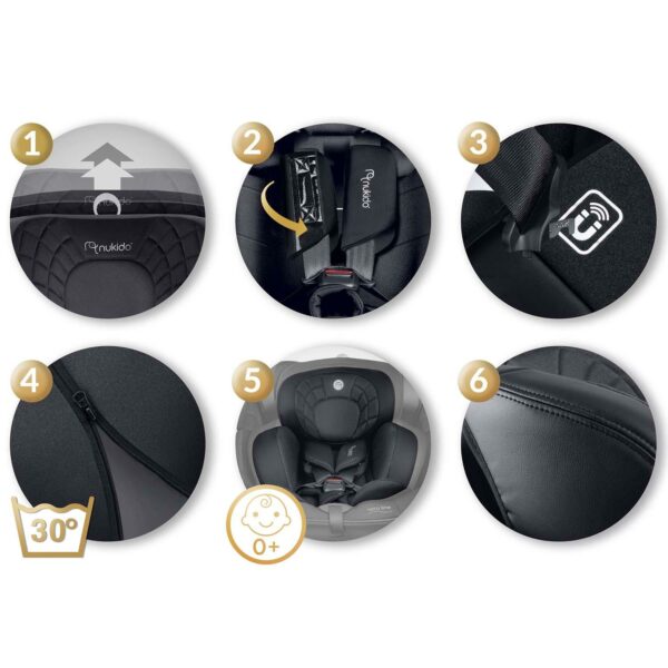 Autosjedalica ISOFIX, 0-36kg, crna | Nukido Prestige - Image 8