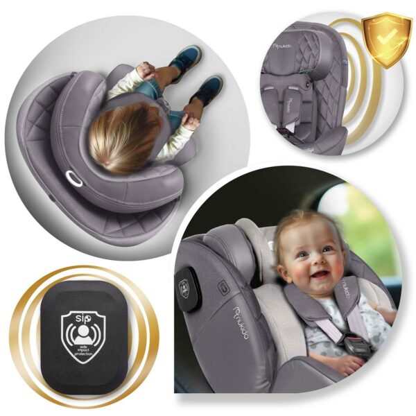 Autosjedalica ISOFIX, 0-36kg, siva | Nukido Prestige - Image 10
