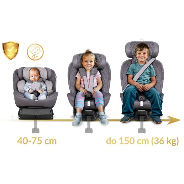Autosjedalica ISOFIX, 0-36kg, siva | Nukido Prestige - Image 12
