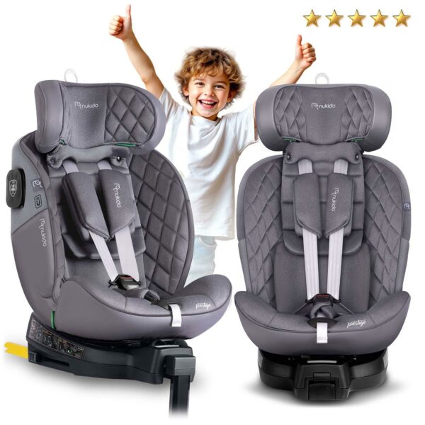 Autosjedalica ISOFIX, 0-36kg, siva | Nukido Prestige - Image 2