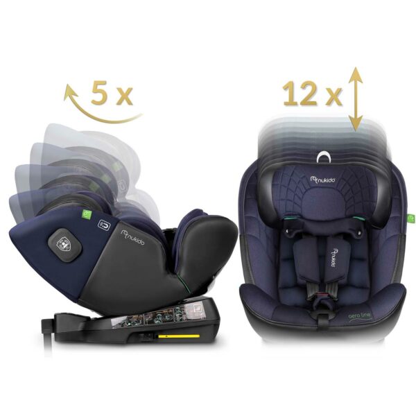 Autosjedalica ISOFIX, 0-36kg, tamnoplava | Nukido Prestige - Image 11