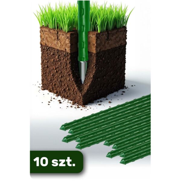 Stup za potporu biljaka PL-940, 10 kom, 120 cm, zeleni | Plonos - Image 3