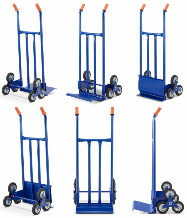 Transportna kolica, stepenice, 200 kg, plava | HIGHER - Image 13