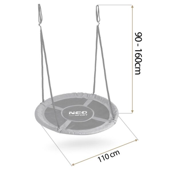 Vrtna ljuljačka rodino gnijezdo, 110 cm, siva | Neo-Sport - Image 5