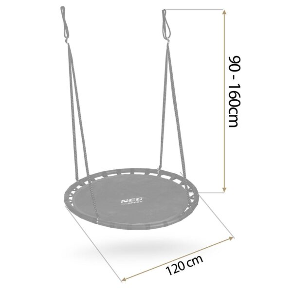 Vrtna ljuljačka rodino gnijezdo, 120 cm, crna | Neo-Sport - Image 2