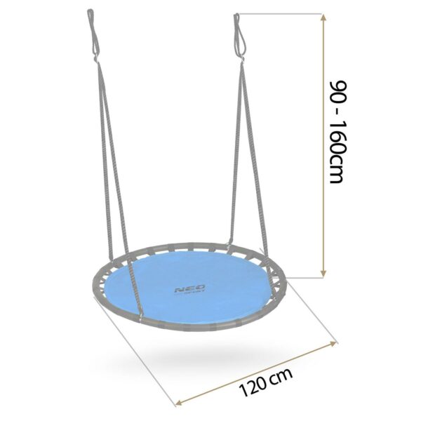 Vrtna ljuljačka rodino gnijezdo, 120 cm, plava | Neo-Sport - Image 2