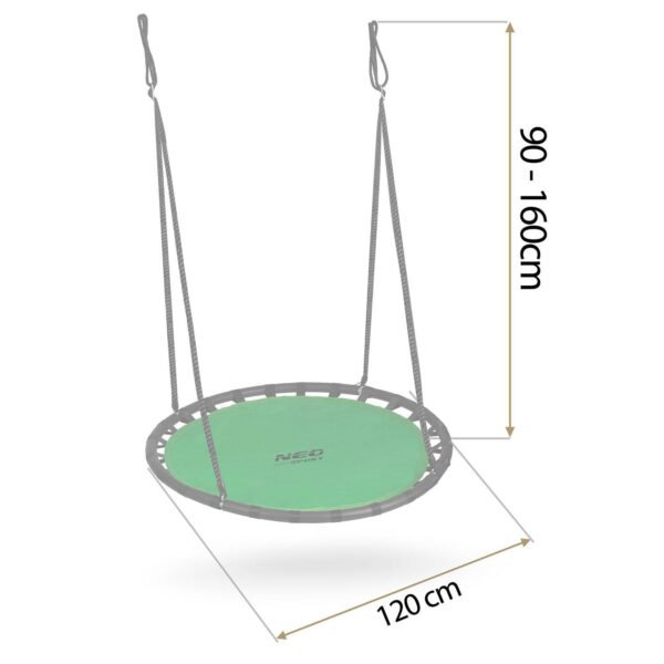 Vrtna ljuljačka rodino gnijezdo, 120 cm, zelena | Neo-Sport - Image 2