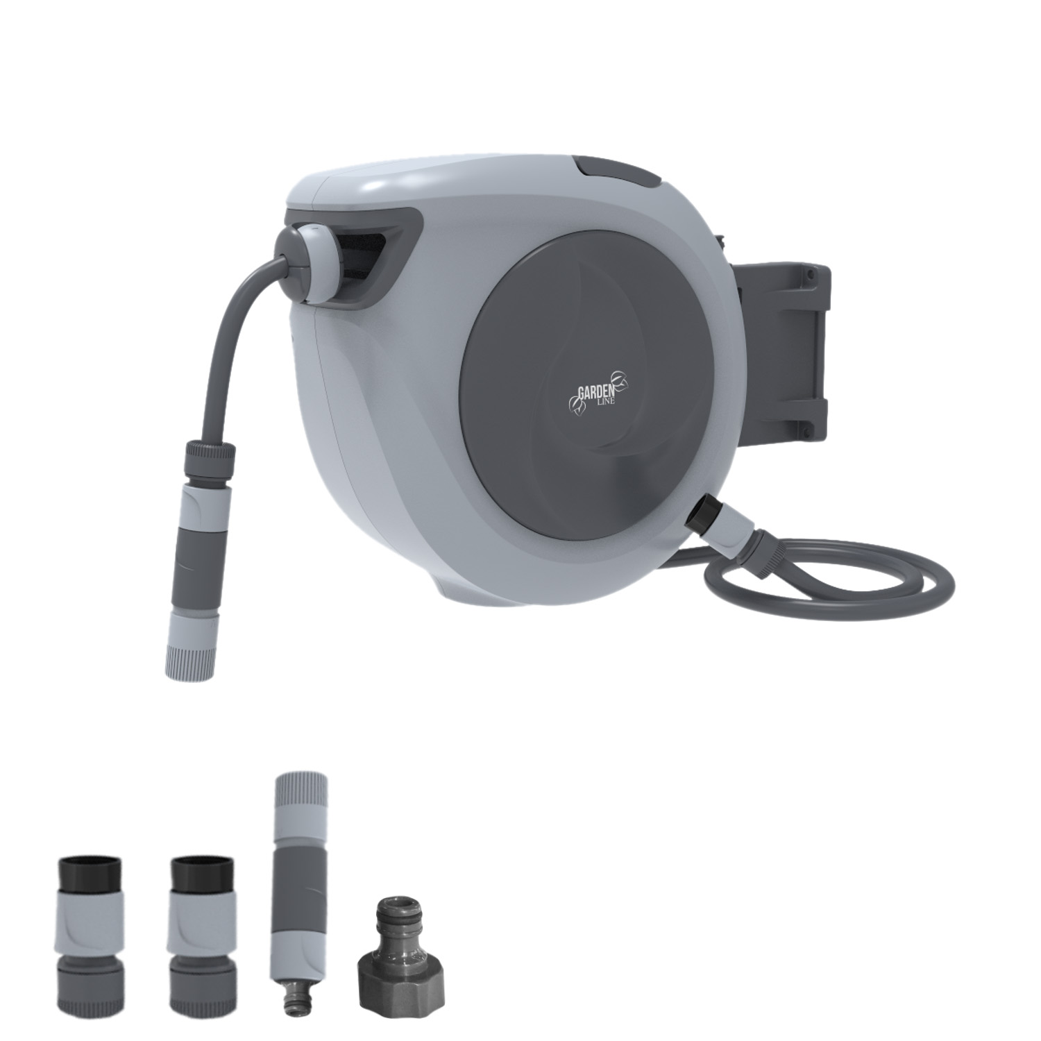 Automatski kolut za crijevo, 30 m, sivi Garden Line