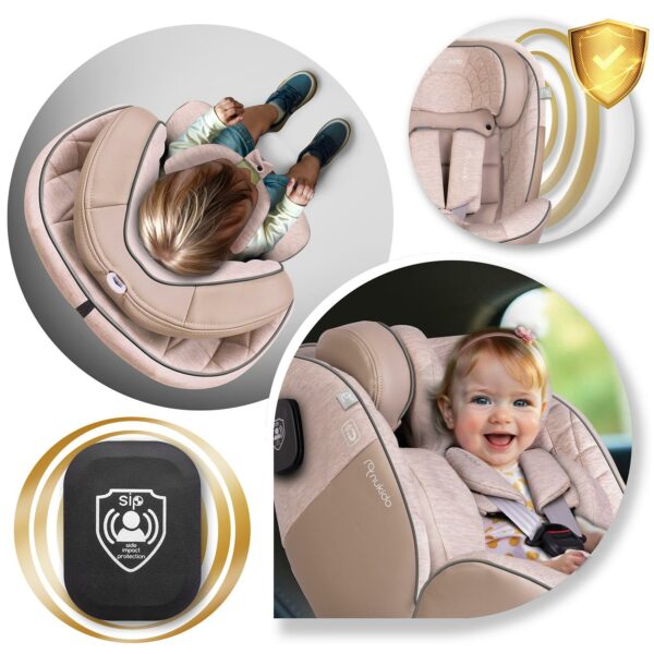 Autosjedalica Aero Line, ISOFIX, 0-36 kg, bež | Nukido - Image 10