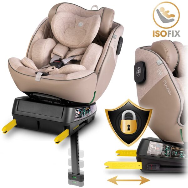 Autosjedalica Aero Line, ISOFIX, 0-36 kg, bež | Nukido - Image 7