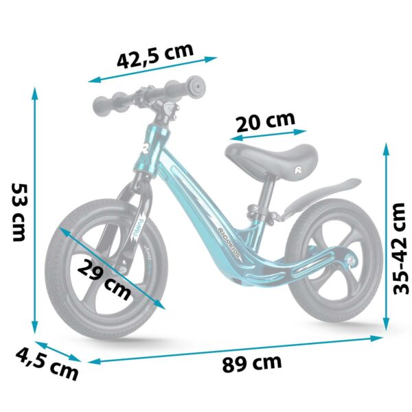 Dječji bicikl za ravnotežu FUNNU, tirkizna | Ricokids - Image 2