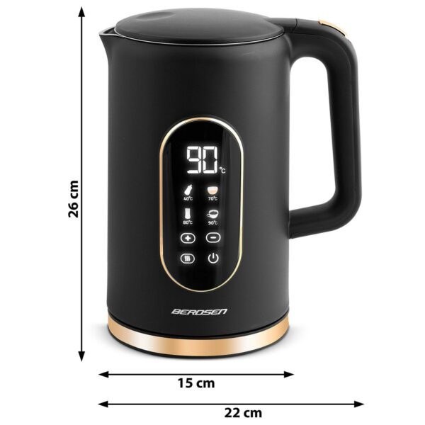 Instant kuhalo za vodu BD-712, 1,7 l, crno-zlatno | Berdsen - Image 2