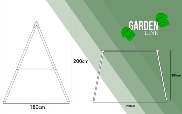 Vrtna ljuljačka 3 u 1, 290x180x200cm | Garden Line - Image 4