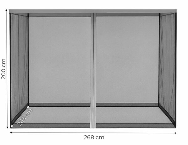 Mreža protiv komaraca za sjenicu, 3x3m, siva | MultiGarden - Image 2