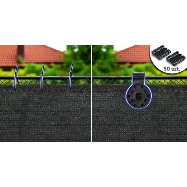 Mreža za sjenu + 50 kopči, 140 g/m2, 1,2 x 25 m, siva | Plonos - Image 7