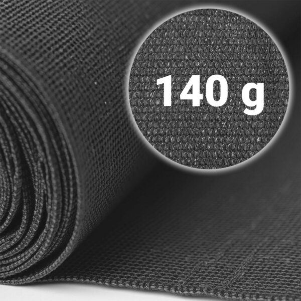 Mreža za sjenu + 50 kopči, 140 g/m2, 1,2 x 50 m, siva | Plonos - Image 3