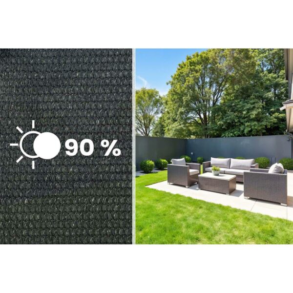 Mreža za sjenu + 50 kopči, 140 g/m2, 1,2 x 50 m, siva | Plonos - Image 7