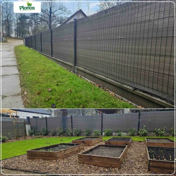 Mreža za sjenu + 50 kopči, 140 g/m2, 1,2 x 50 m, siva | Plonos - Image 8