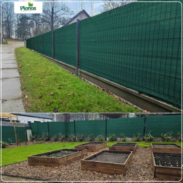 Mreža za sjenu + 50 kopči, 140 g/m2, 1,2 x 50 m, zelena | Plonos - Image 8
