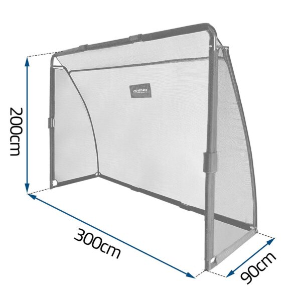 Nogometni gol NS-497, 300x200x90cm, crni | Neo-Sport - Image 3