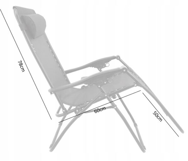 Sklopiva vrtna ležaljka s nadstrešnicom, crna | Garden Line - Image 2