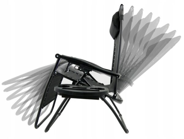Sklopiva vrtna ležaljka s nadstrešnicom, crna | Garden Line - Image 7