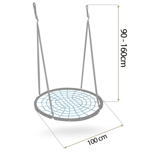 Vrtna ljuljačka NS-104, 100 cm, crno-plava | Neo-Sport - Image 4